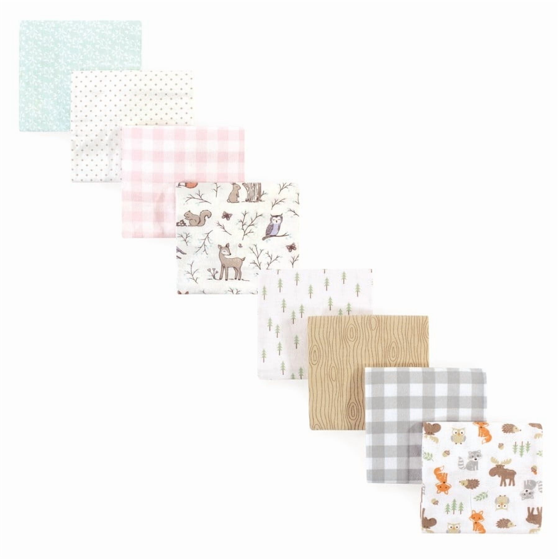 Hudson Baby Cotton Flannel Receiving Blankets Bundle Set, Enchanted Forest Woodland, One Size