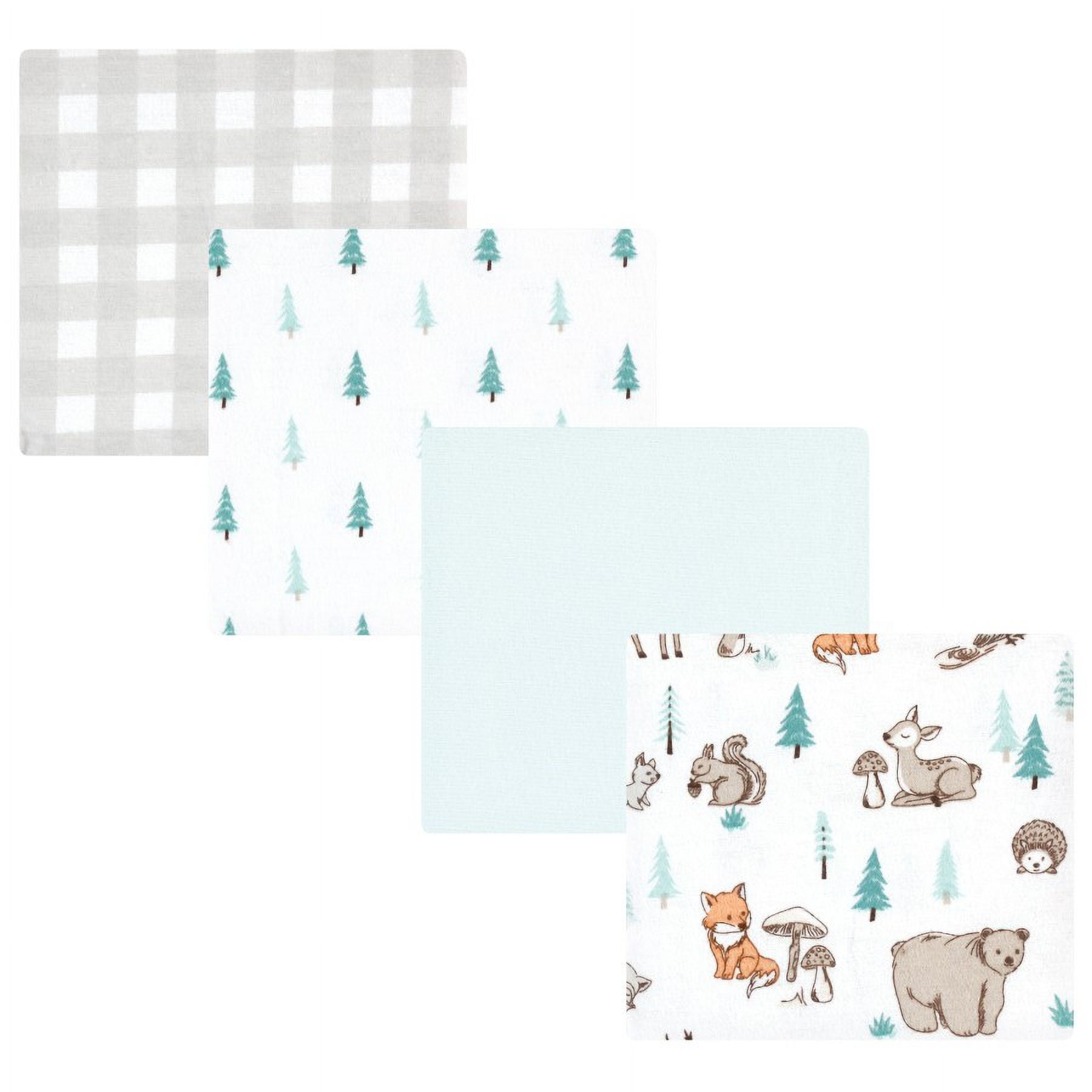 Hudson Baby Cotton Flannel Receiving Blankets, Neutral Woodland Pals, One Size