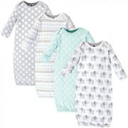 Hudson Baby Cotton Gowns, Gray Elephant, Preemie-Newborn