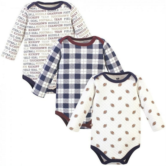 Hudson Baby Cotton Long-Sleeve Bodysuits, 3- Pack, Newborn- 24 Months