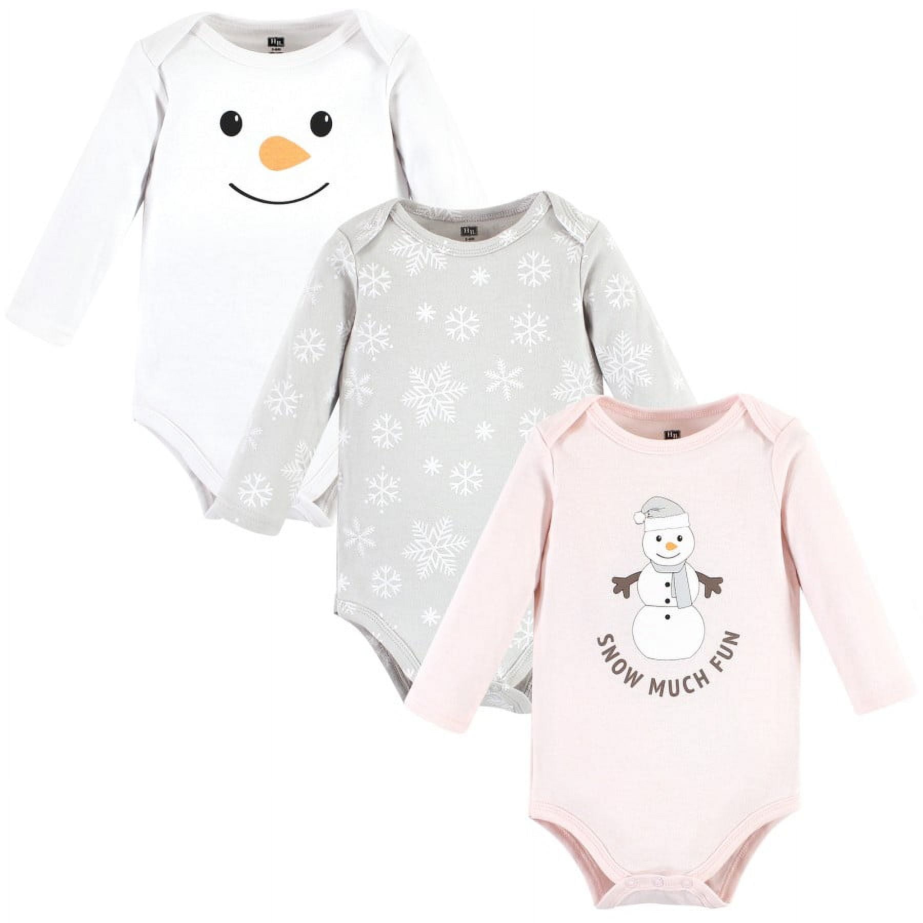 Hudson Baby Cotton Long-Sleeve Bodysuits, 3-Pack, Newborn- 24 Months