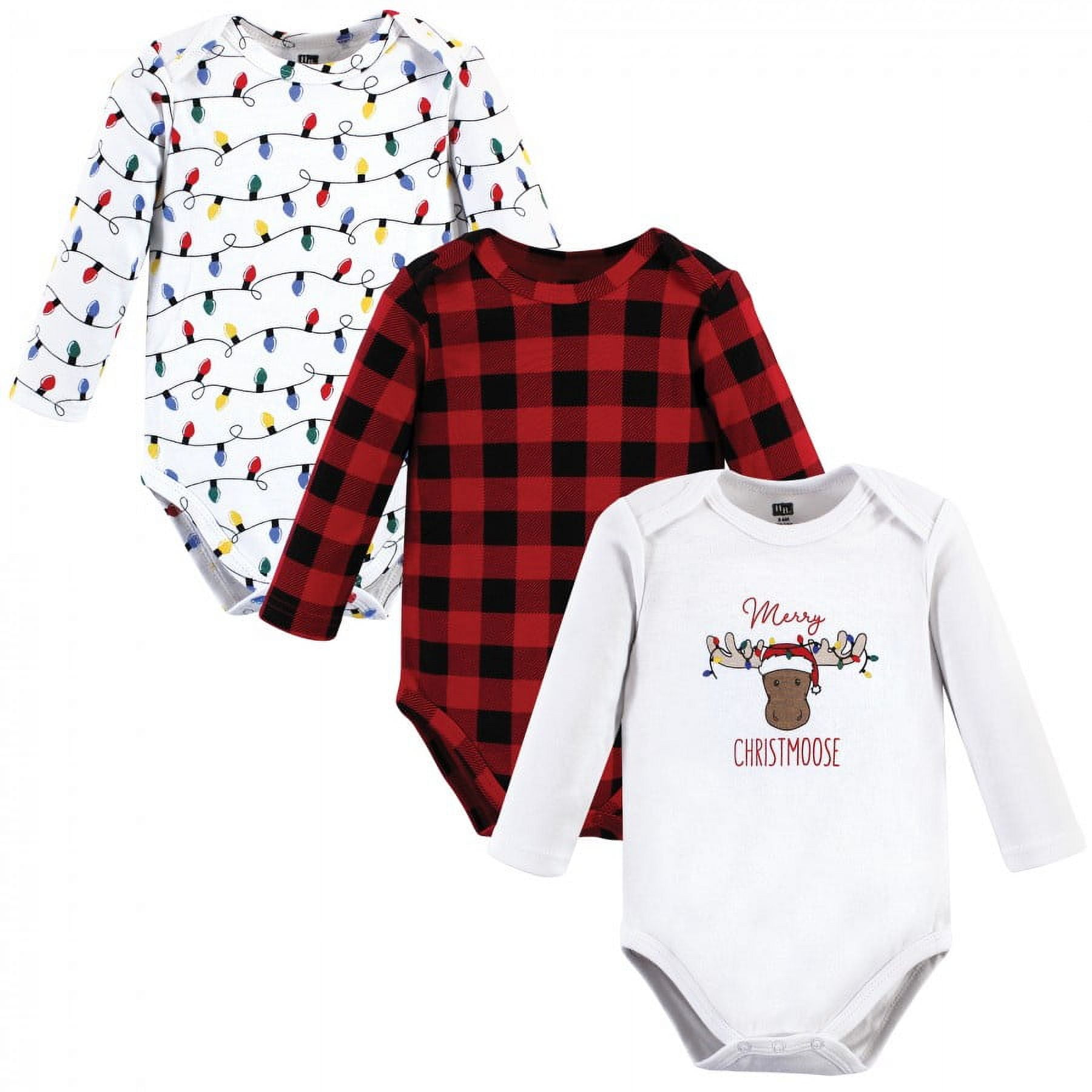 Hudson Baby Cotton Long-Sleeve Bodysuits, 3- Pack, Newborn- 24 Months