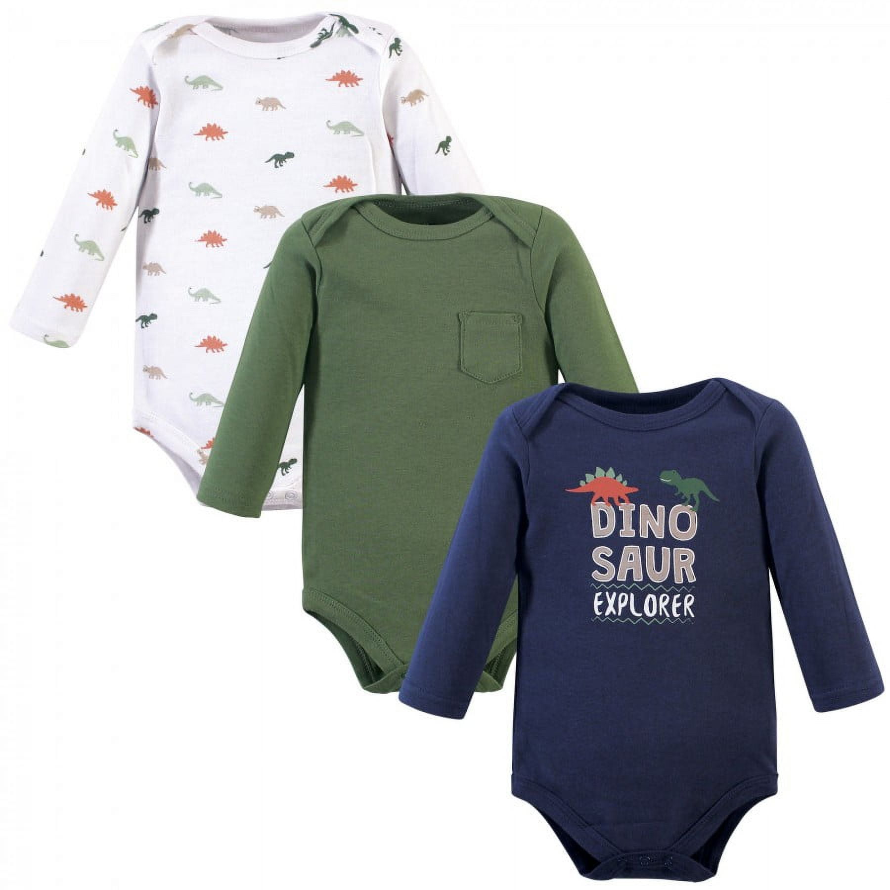 Hudson Baby Cotton Long-Sleeve Bodysuits, 3- Pack, Newborn- 24 Months
