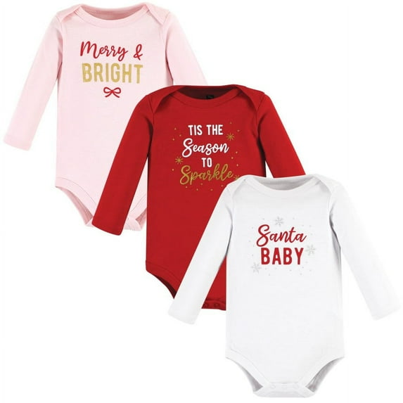 Hudson Baby Cotton Long-Sleeve Bodysuits, 3-Pack, Newborn- 24 Months