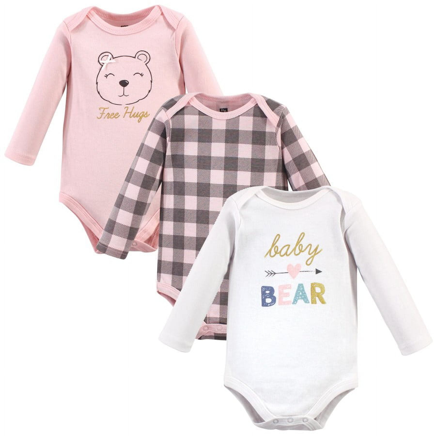 Hudson Baby Cotton Long-Sleeve Bodysuits, 3-Pack, Newborn- 24 Months