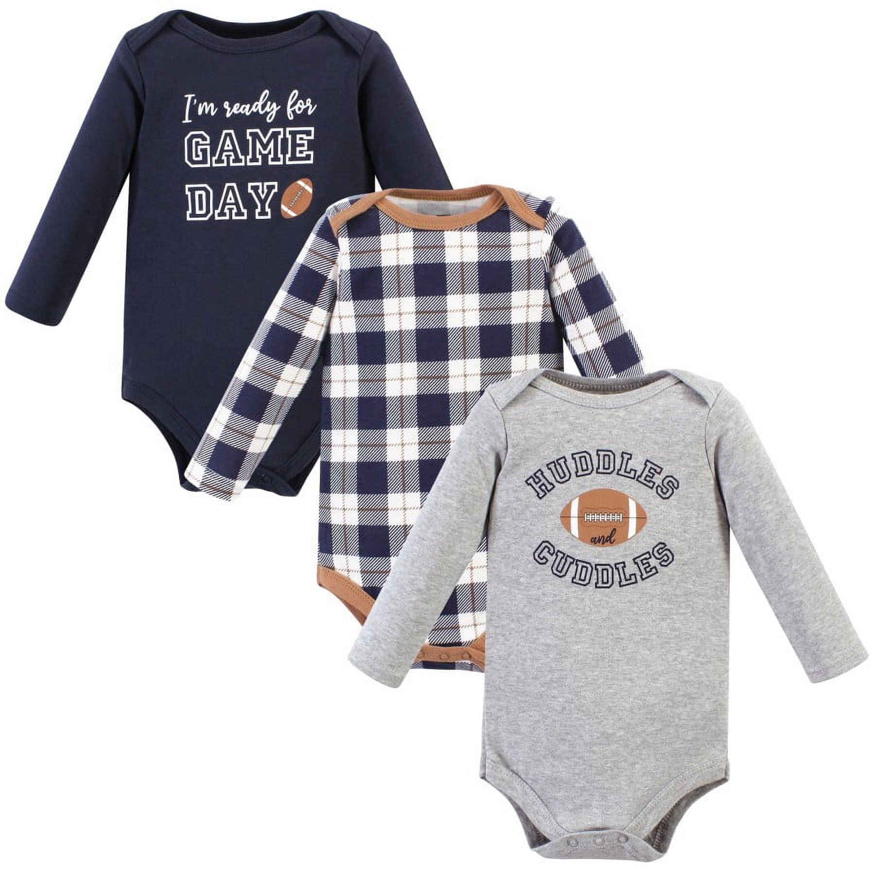 Hudson Baby Cotton Long-Sleeve Bodysuits, 3- Pack, Newborn- 24 Months