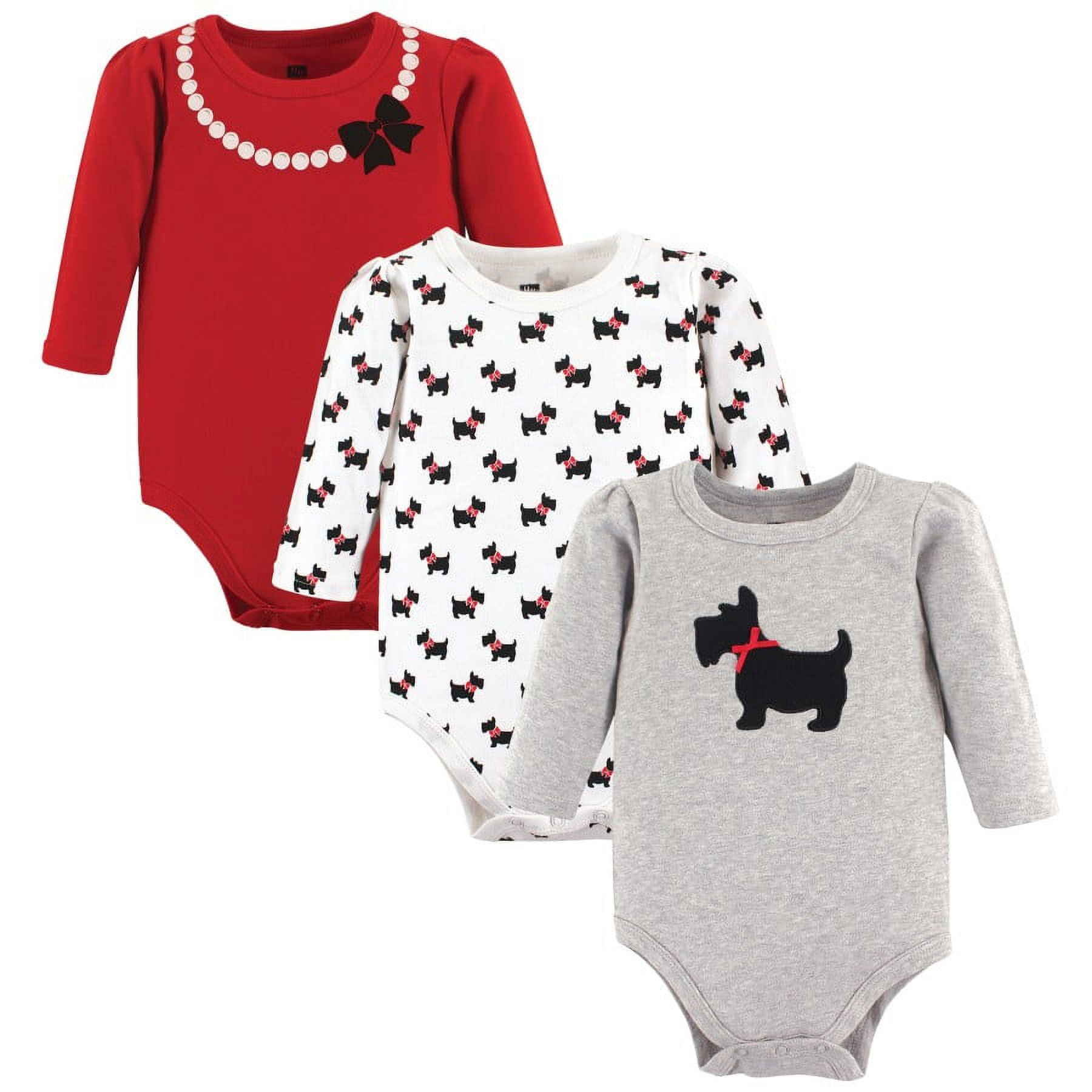 Hudson Baby Cotton Long-Sleeve Bodysuits, 3-Pack, Newborn- 24 Months