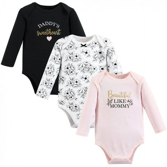 Hudson Baby Cotton Long-Sleeve Bodysuits, 3-Pack, Newborn- 24 Months