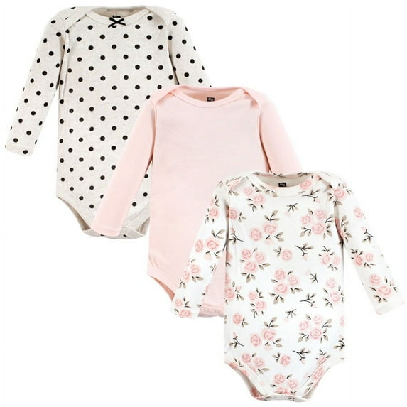 Hudson Baby Cotton Long-Sleeve Bodysuits, 3-Pack, Newborn- 24 Months