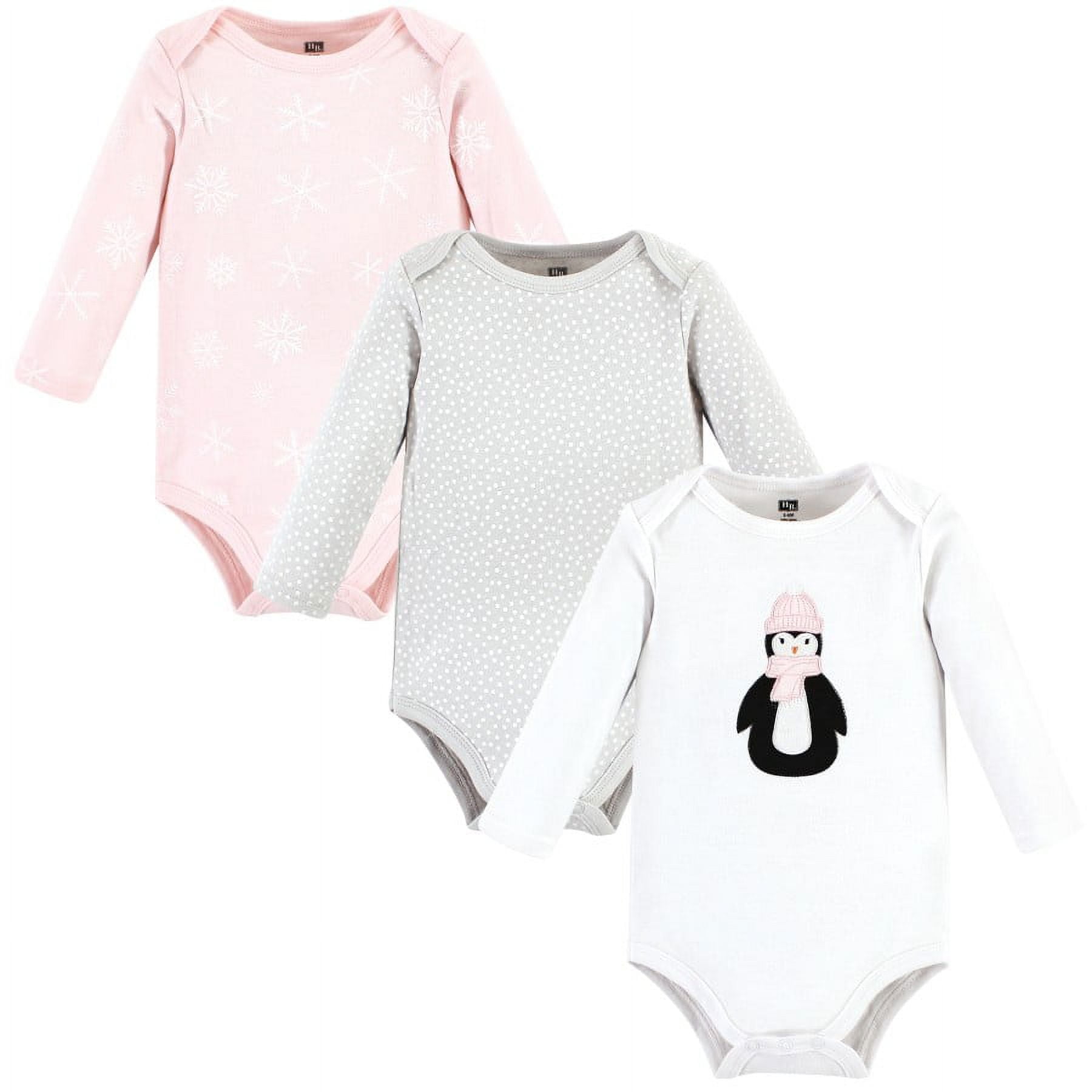Hudson Baby Cotton Long-Sleeve Bodysuits, 3-Pack, Newborn- 24 Months