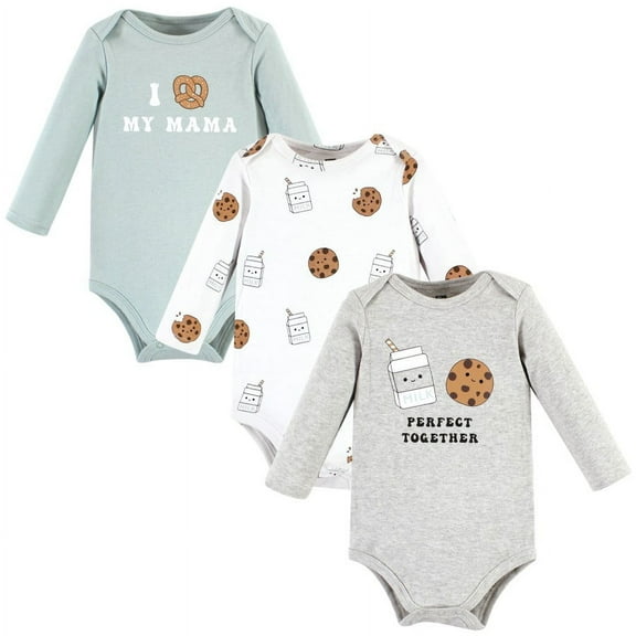 Hudson Baby Cotton Long-Sleeve Bodysuits, 3- Pack, Newborn- 24 Months