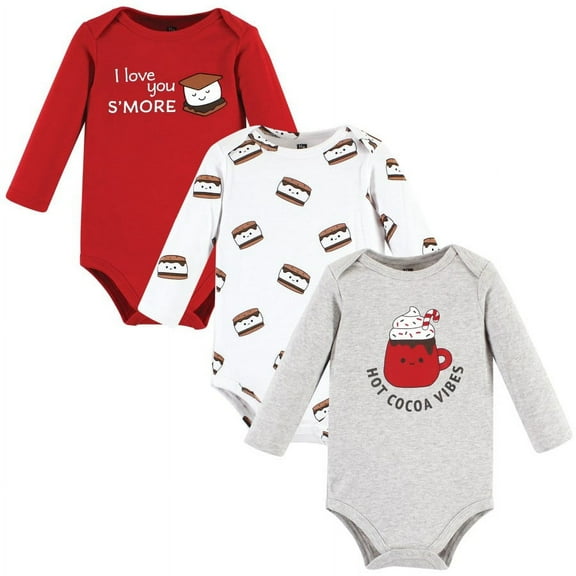 Hudson Baby Cotton Long-Sleeve Bodysuits, 3- Pack, Newborn- 24 Months