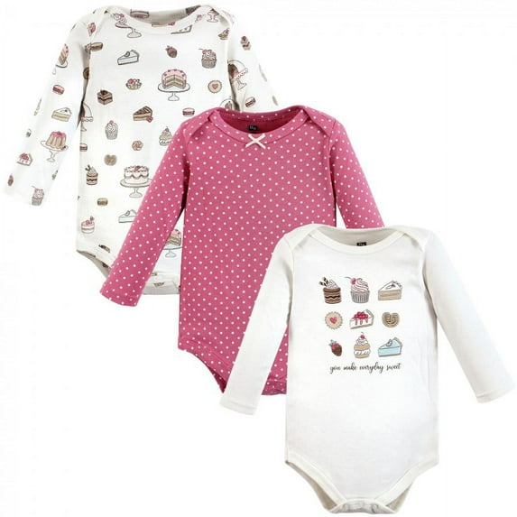 Hudson Baby Cotton Long-Sleeve Bodysuits, 3-Pack, Newborn- 24 Months