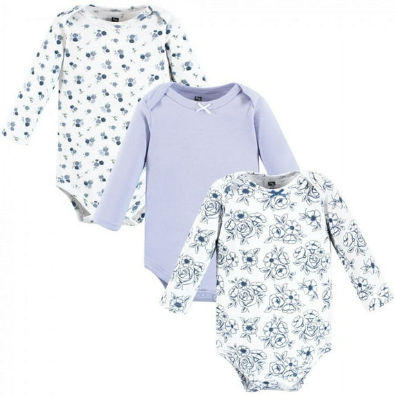 Hudson Baby Cotton Long-Sleeve Bodysuits, 3-Pack, Newborn- 24 Months