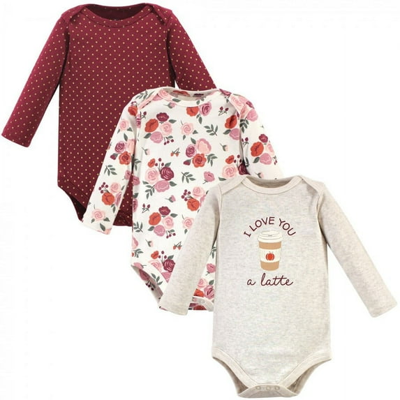Hudson Baby Cotton Long-Sleeve Bodysuits, 3-Pack, Newborn- 24 Months
