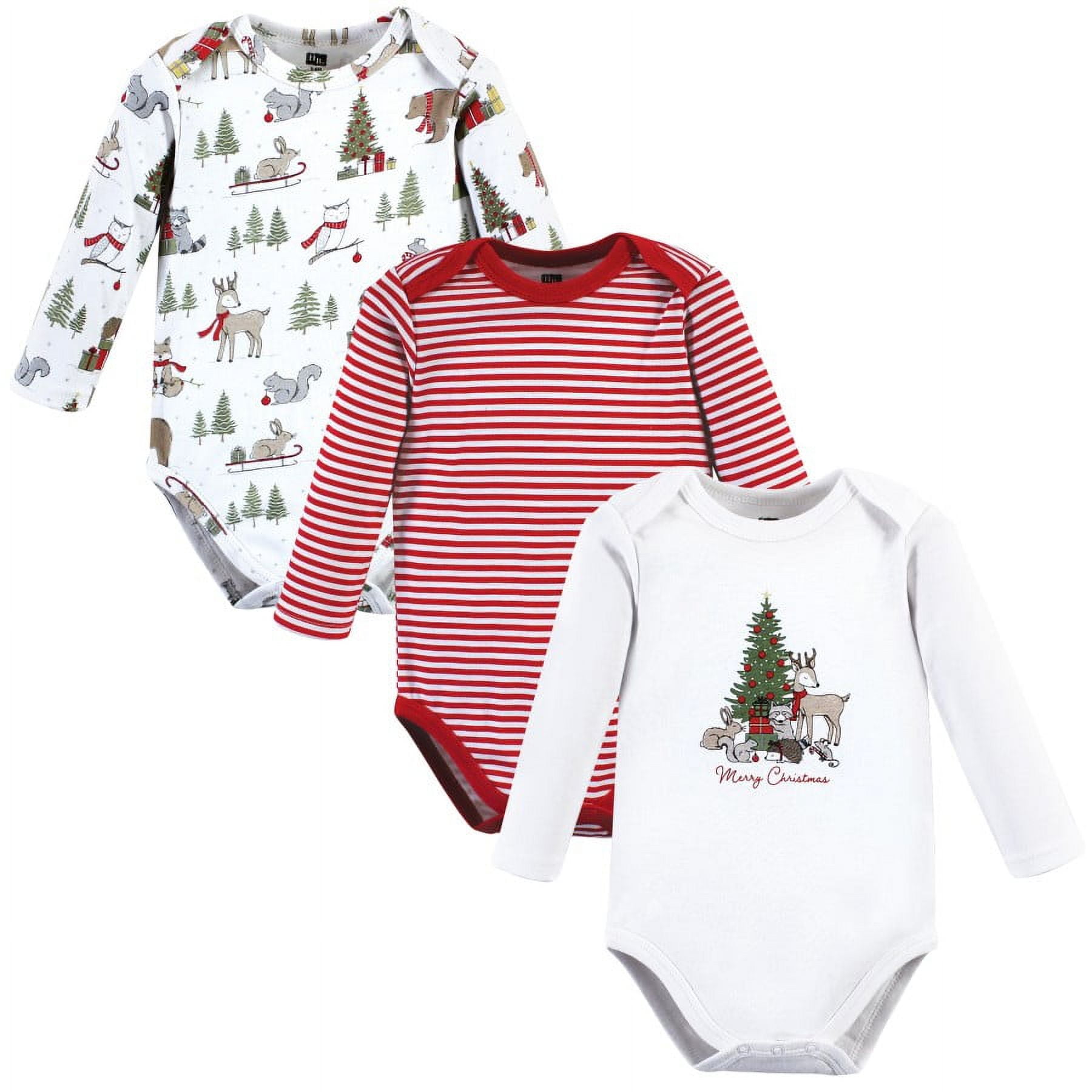 Hudson Baby Cotton Long-Sleeve Bodysuits, 3- Pack, Newborn- 24 Months