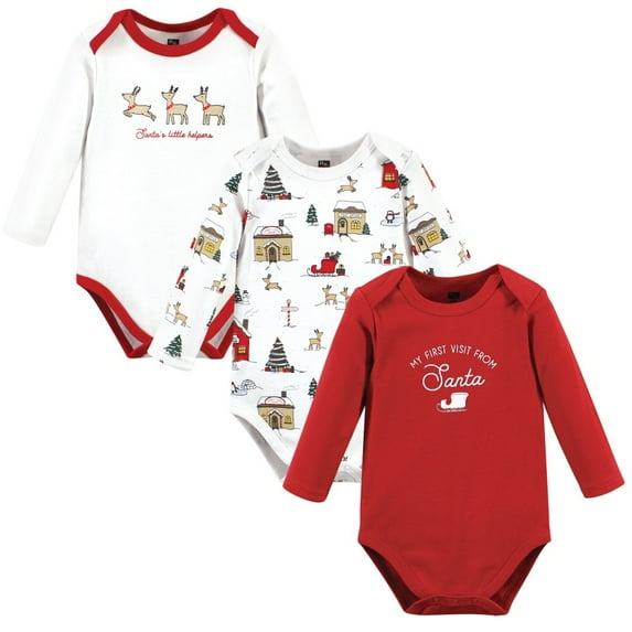 Hudson Baby Cotton Long-Sleeve Bodysuits, 3- Pack, Newborn- 24 Months