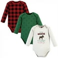 thumbnail image 1 of Hudson Baby Cotton Long-Sleeve Bodysuits, 3- Pack, Newborn- 24 Months, 1 of 5