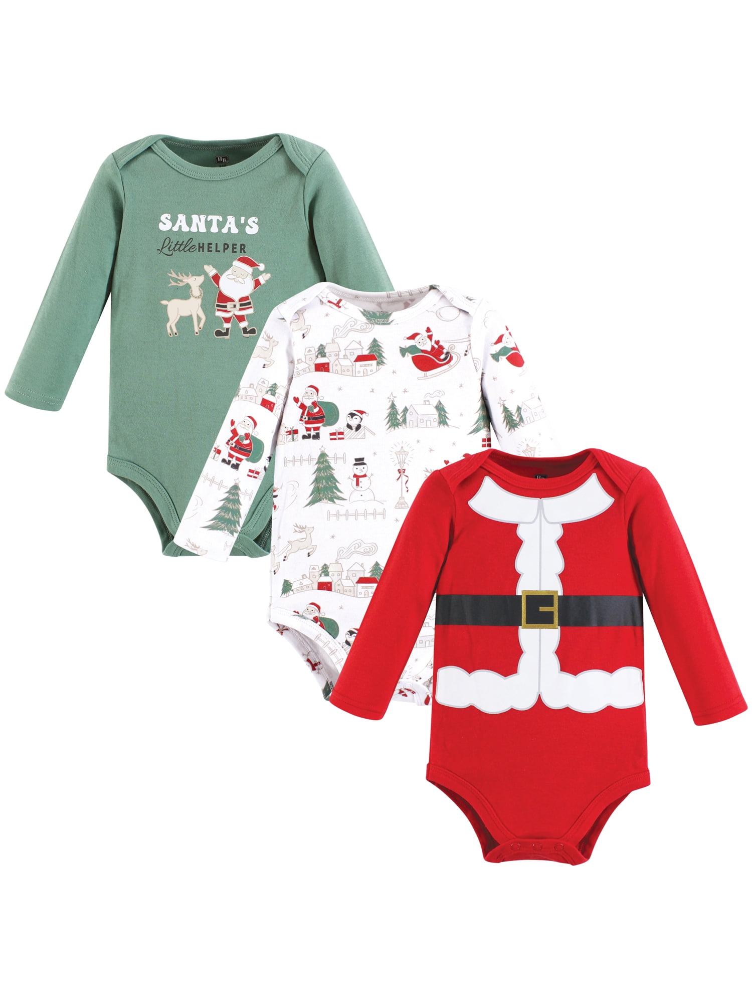 Hudson Baby Cotton Long-Sleeve Bodysuits, 3- Pack, Newborn- 24 Months