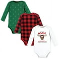 thumbnail image 1 of Hudson Baby Cotton Long-Sleeve Bodysuits, 3- Pack, Newborn- 24 Months, 1 of 6