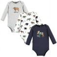 thumbnail image 1 of Hudson Baby Cotton Long-Sleeve Bodysuits, 3- Pack, Newborn- 24 Months, 1 of 5