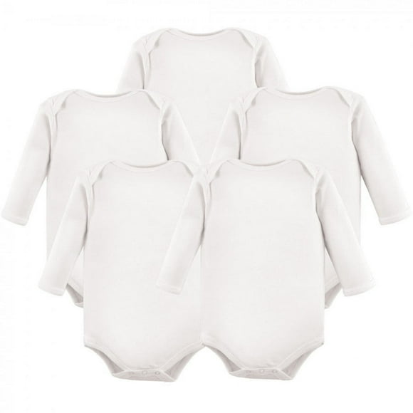 Hudson Baby Cotton Long-Sleeve Bodysuits, 5-Pack, Newborn- 24 Months