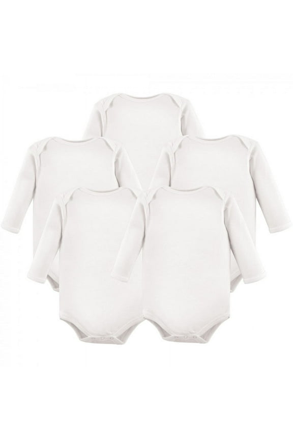 Cotton Long-Sleeve Bodysuits, 5-Pack, Newborn- 24 Months