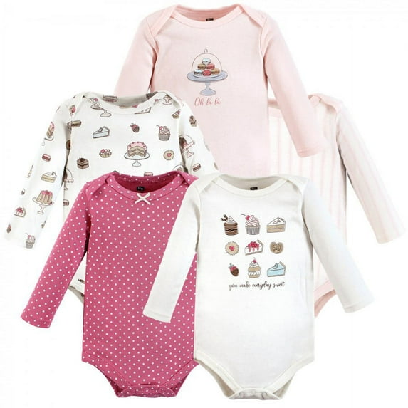 Hudson Baby Cotton Long-Sleeve Bodysuits, 5-Pack, Newborn- 24 Months