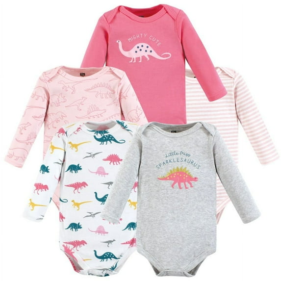 Hudson Baby Cotton Long-Sleeve Bodysuits, 5-Pack, Newborn- 24 Months