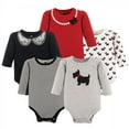 thumbnail image 1 of Hudson Baby Cotton Long-Sleeve Bodysuits, 5-Pack, Newborn- 24 Months, 1 of 5