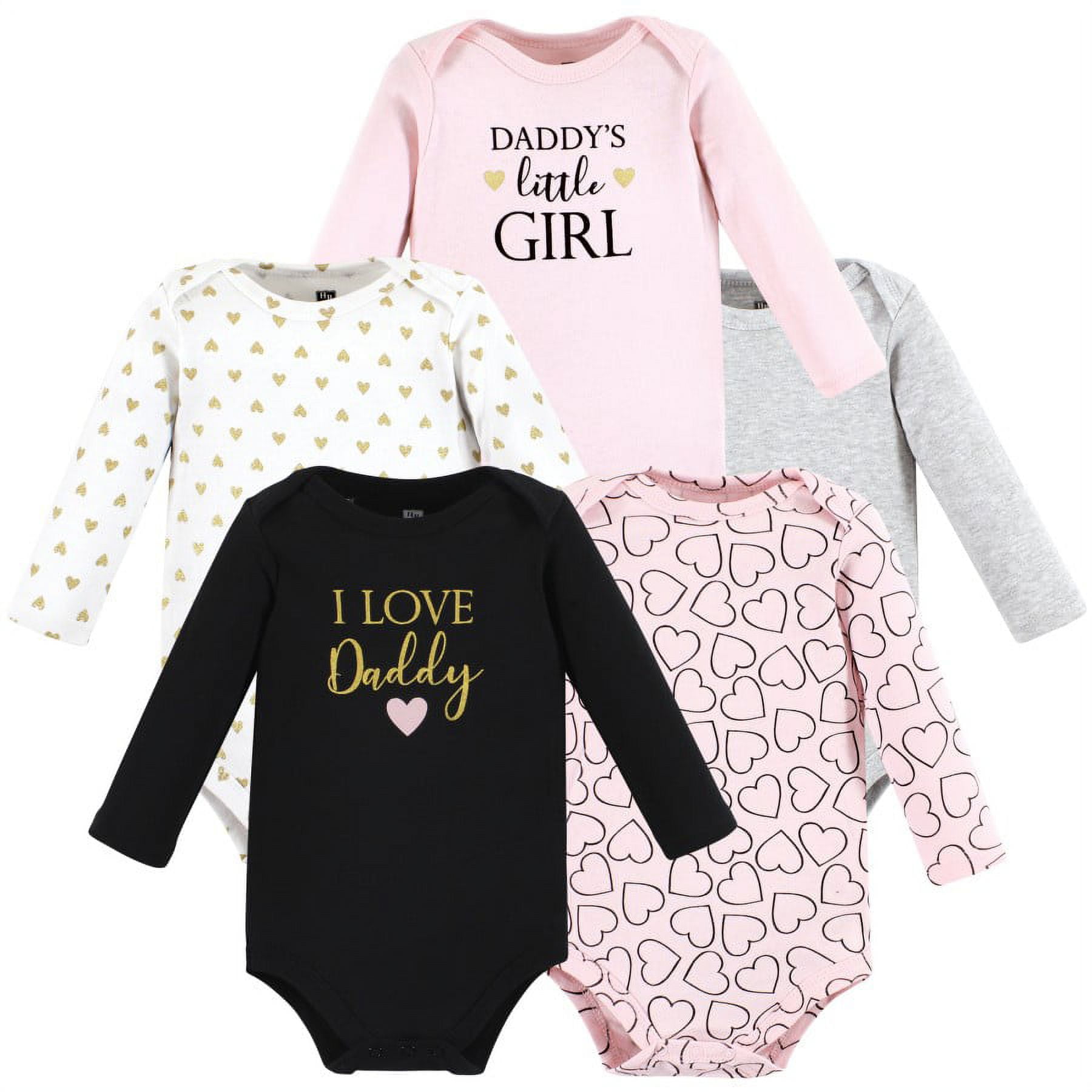 Hudson Baby Cotton Long-Sleeve Bodysuits, 5-Pack, Newborn- 24 Months