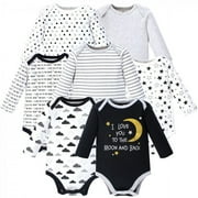 Hudson Baby Cotton Long-Sleeve Bodysuits, 7-Pack, Newborn-24 Months