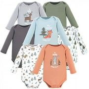 Hudson Baby Cotton Long-Sleeve Bodysuits, 7-Pack, Newborn-24 Months