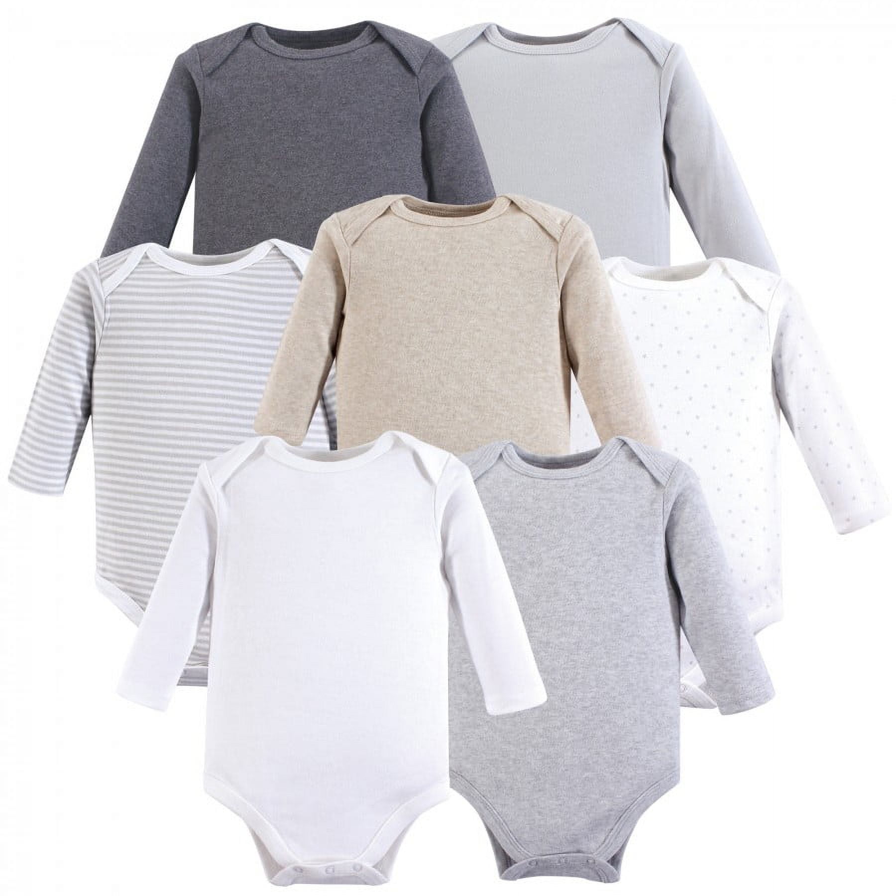 Hudson Baby Cotton Long-Sleeve Bodysuits, 7-Pack, Newborn-24 Months