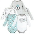 thumbnail image 1 of Hudson Baby Cotton Long-Sleeve Bodysuits, Chill Out Penguin, 3-6 Months, 1 of 7