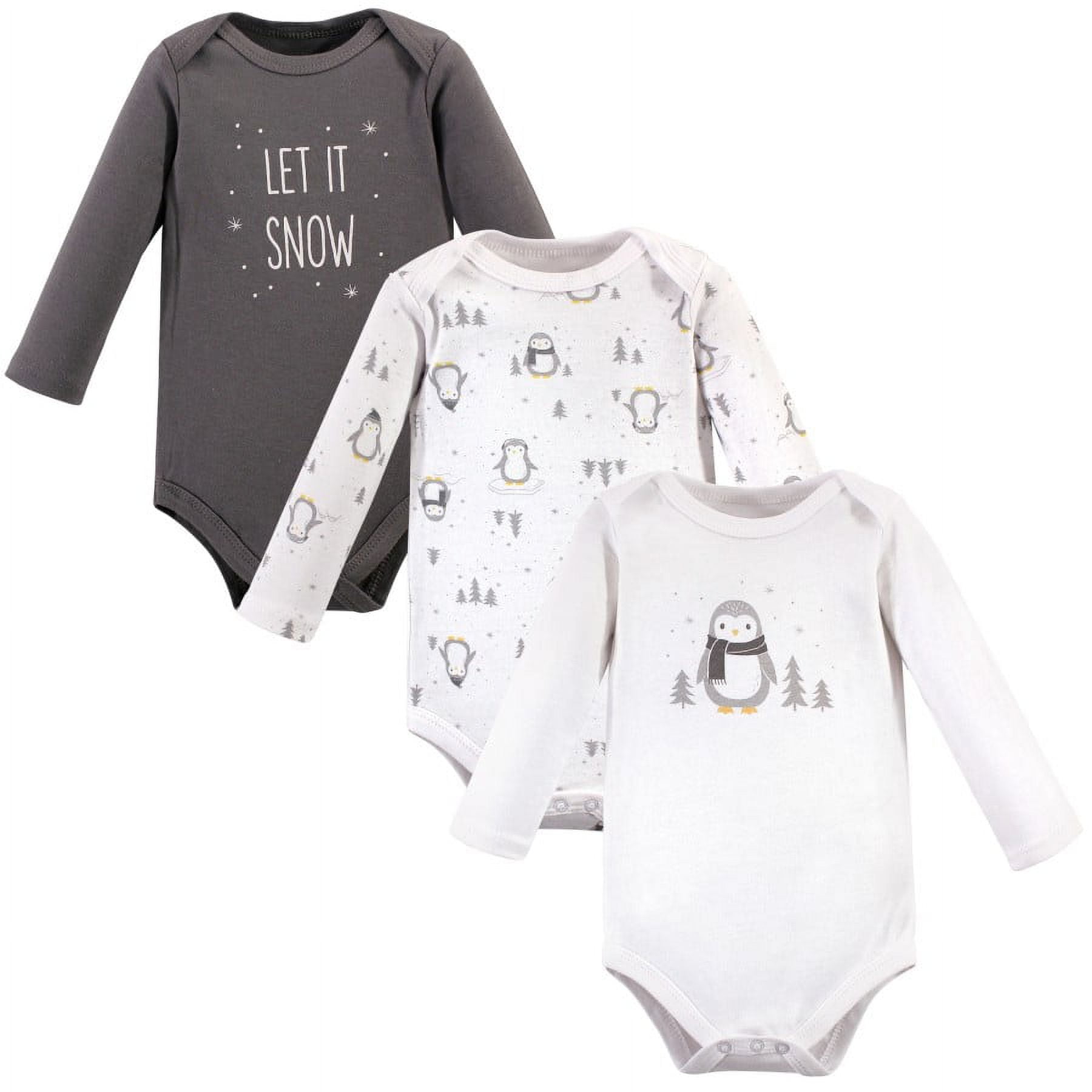 Hudson Baby Cotton Long-Sleeve Bodysuits, 3- Pack, Newborn- 24 Months