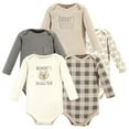 thumbnail image 1 of Hudson Baby Cotton Long-Sleeve Bodysuits, Snuggle Bear 5 Pack, Preemie, 1 of 7