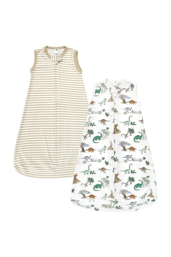 Cotton Long-Sleeve Wearable Sleeping Bag, Sack, Blanket, Boy Dino World Sleeveless, 12-18 Months