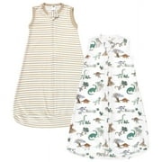 Hudson Baby Cotton Long-Sleeve Wearable Sleeping Bag, Sack, Blanket, Boy Dino World Sleeveless, 18-24 Months