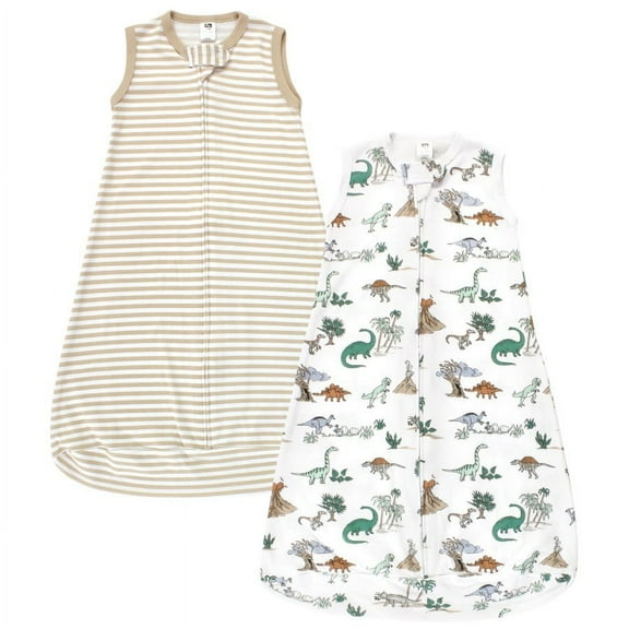 Hudson Baby Cotton Long-Sleeve Wearable Sleeping Bag, Sack, Blanket, Boy Dino World Sleeveless, 18-24 Months