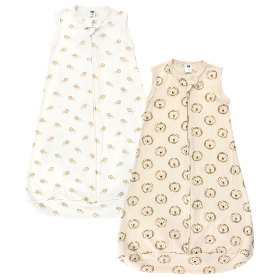 Hudson Baby Cotton Long-Sleeve Wearable Sleeping Bag, Sack, Blanket, Brave Lion Sleeveless, 0-3 Months