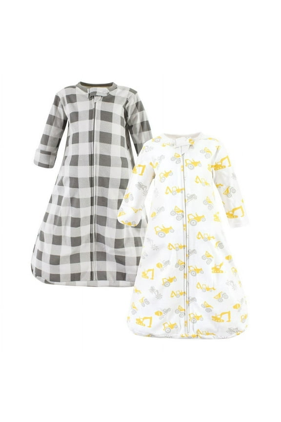 Cotton Long-Sleeve Wearable Sleeping Bag, Sack, Blanket, Construction Vehicles Long Sleeve, 12-18 Months