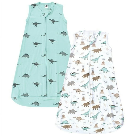 Hudson Baby Cotton Long-Sleeve Wearable Sleeping Bag, Sack, Blanket, Dino Blast Sleeveless, 3-9 Months