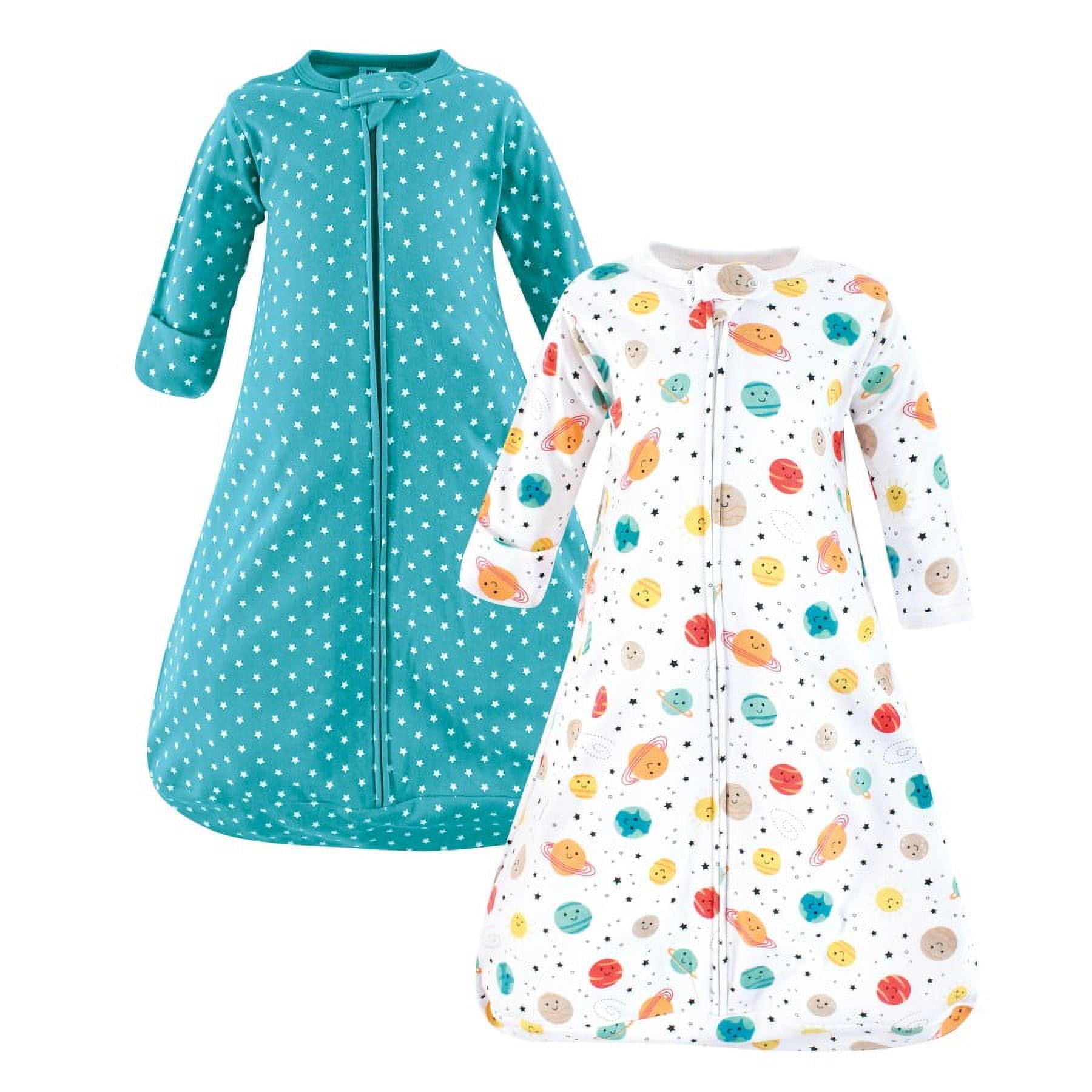 Hudson Baby Cotton Long-Sleeve Wearable Sleeping Bag, Sack, Blanket, Happy Planets, 18-24 Months