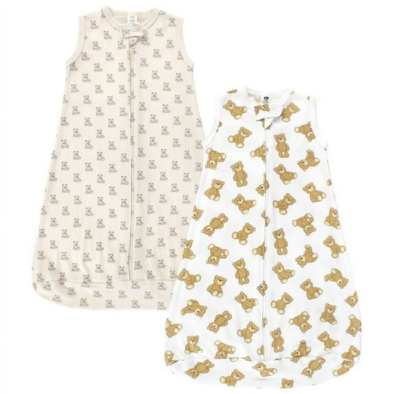 Hudson Baby Cotton Long-Sleeve Wearable Sleeping Bag, Sack, Blanket, Teddy Bear Sleeveless, 18-24 Months