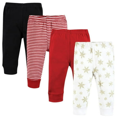 Hudson Baby Cotton Pants, Gold Snowflake, 0-3 Months