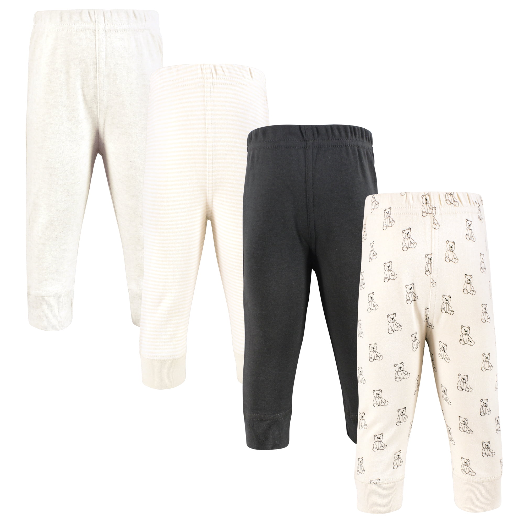 Hudson Baby Cotton Pants and Leggings, Beige Teddy Bear, Preemie