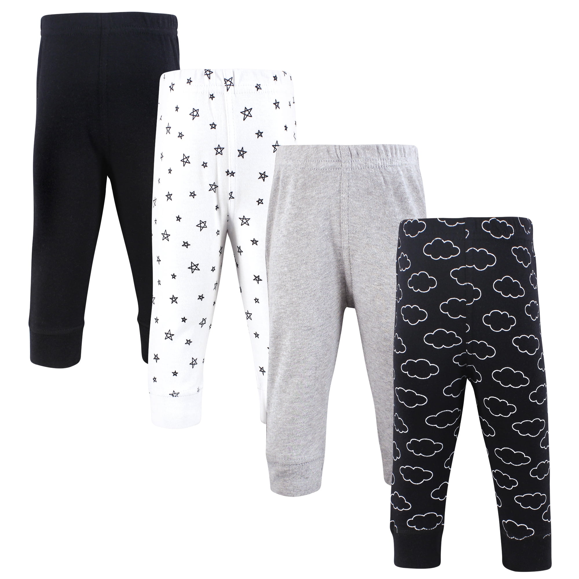 Hudson Baby Cotton Pants and Leggings, Black Cloud Stars, 2T