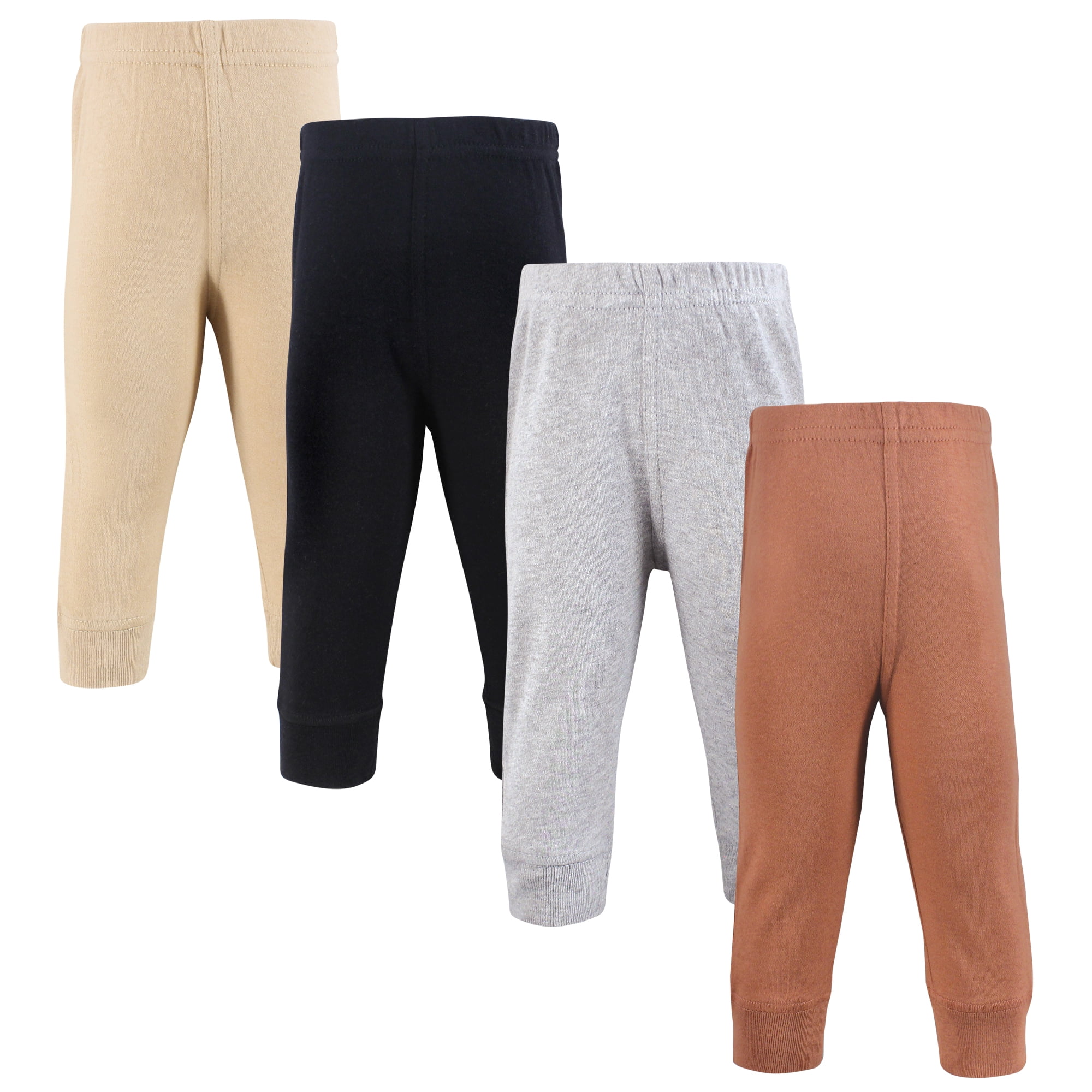 Hudson Baby Cotton Pants and Leggings, Tan Gray Black, Preemie
