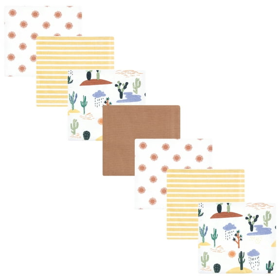 Hudson Baby Cotton Poly Flannel Receiving Blankets Bundle, Fun Desert, One Size